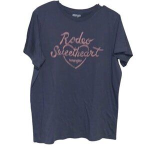 Wrangler Rodeo Sweetheart Womens T-Shirt L grey  Short Sleeve Casual Graphic Tee